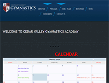 Tablet Screenshot of cedarvalleygymnastics.com